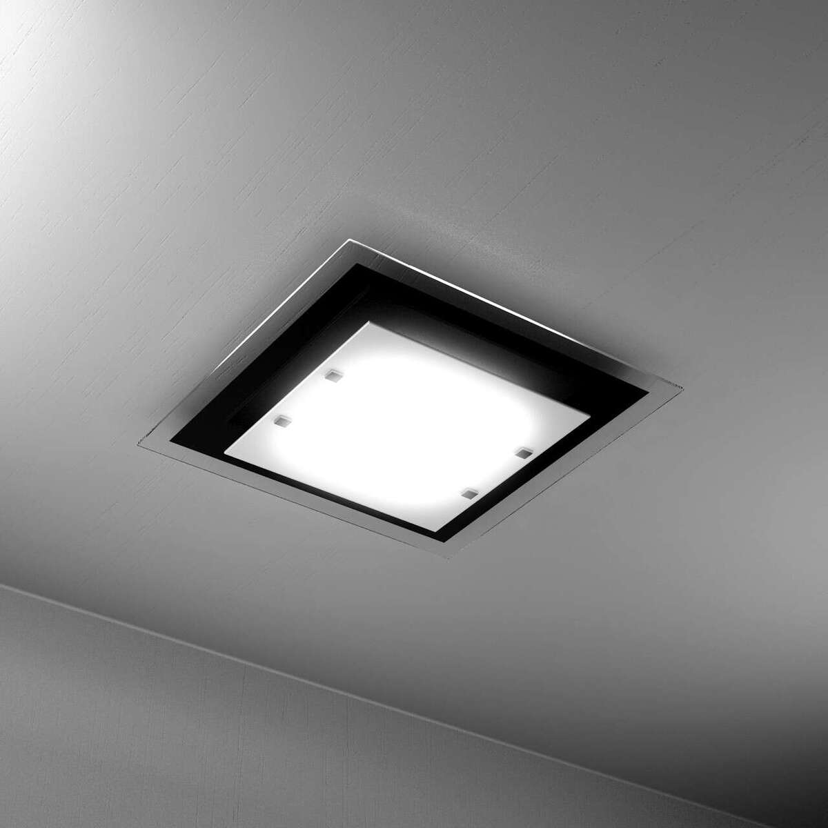 TRAY PLAFONIERA 60 CM. 4 LUCI NERA