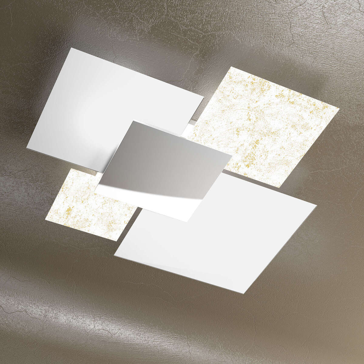 1088/90-FO SHADOW/90 APPLIQUE/PLAFONIERA 4 LUCI FOGLIA ORO
