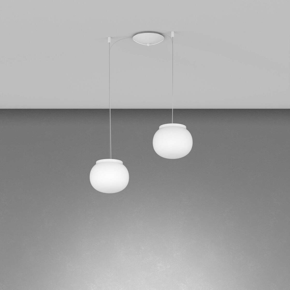 1092BI/S2-18 SOFT SOSPENSIONE BIANCO D.18 CM. 2 LUCI