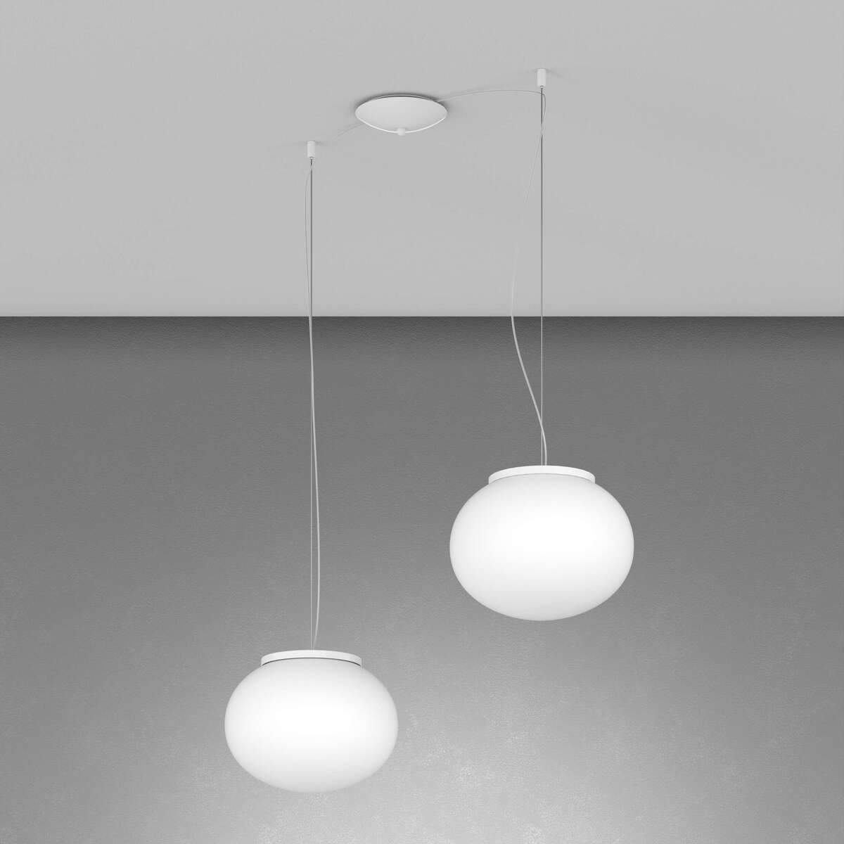 1092BI/S2-28 SOFT SOSPENSIONE BIANCO D.28 CM. 2 LUCI