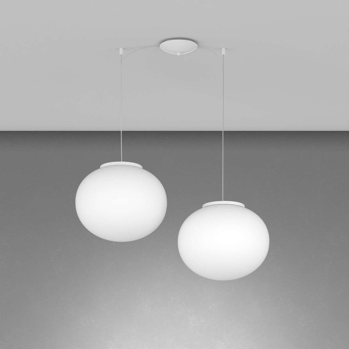 1092BI/S2-35 SOFT SOSPENSIONE BIANCO D.35 CM. 2 LUCI