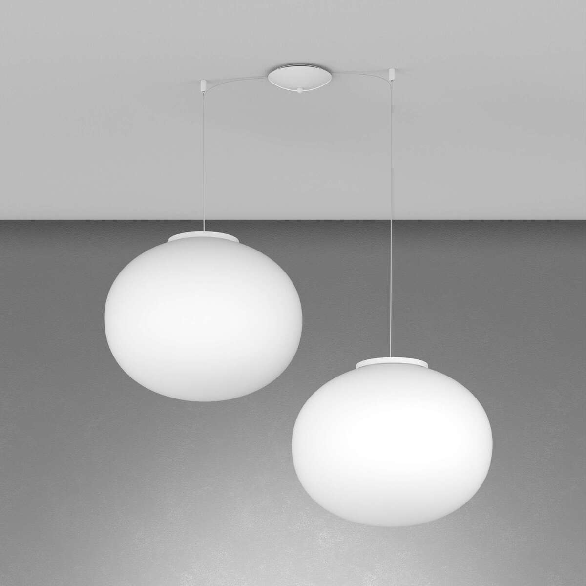 1092BI/S2-45 SOFT SOSPENSIONE BIANCO D.45 CM. 2 LUCI