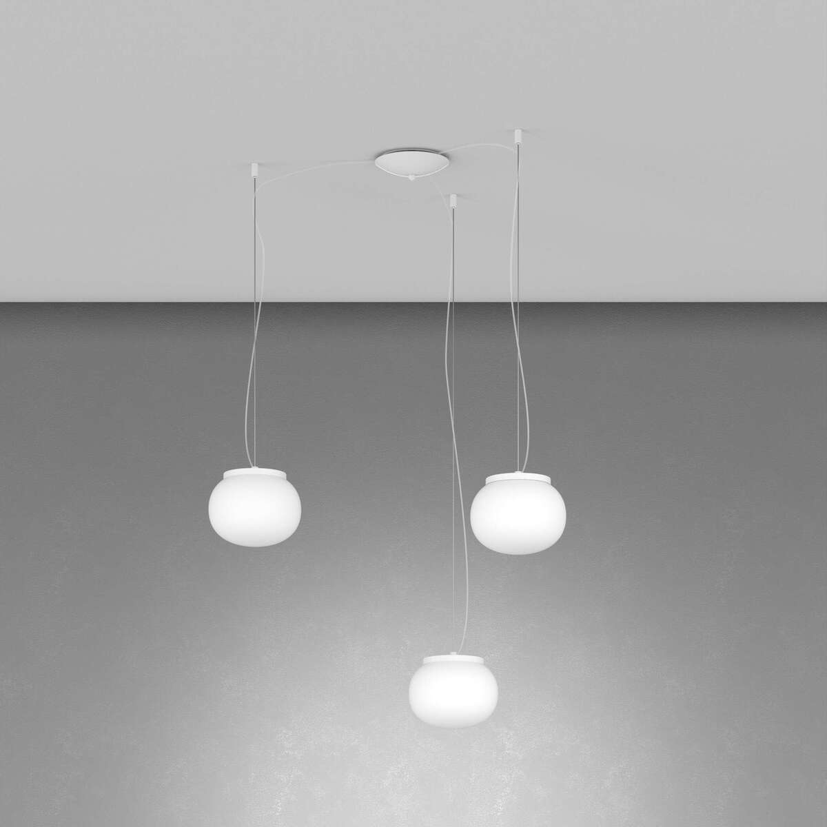 1092BI/S3-18 SOFT SOSPENSIONE BIANCO D.18 CM. 3 LUCI