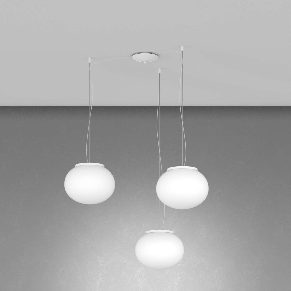 1092BI/S3-28 SOFT SOSPENSIONE BIANCO D.28 CM. 3 LUCI