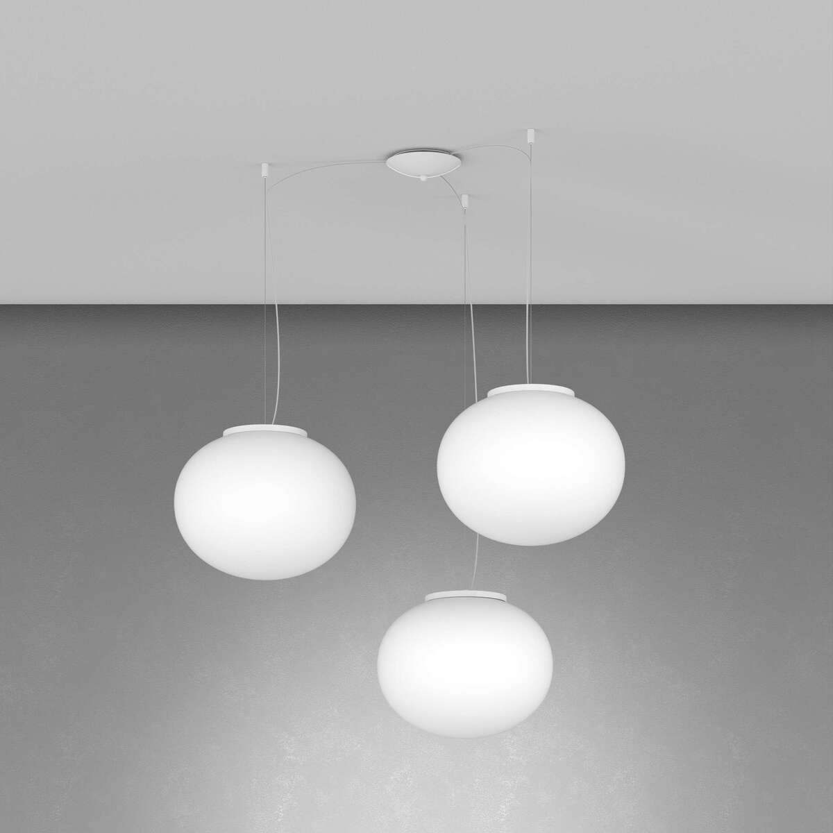 1092BI/S3-35 SOFT SOSPENSIONE BIANCO D.35 CM. 3 LUCI