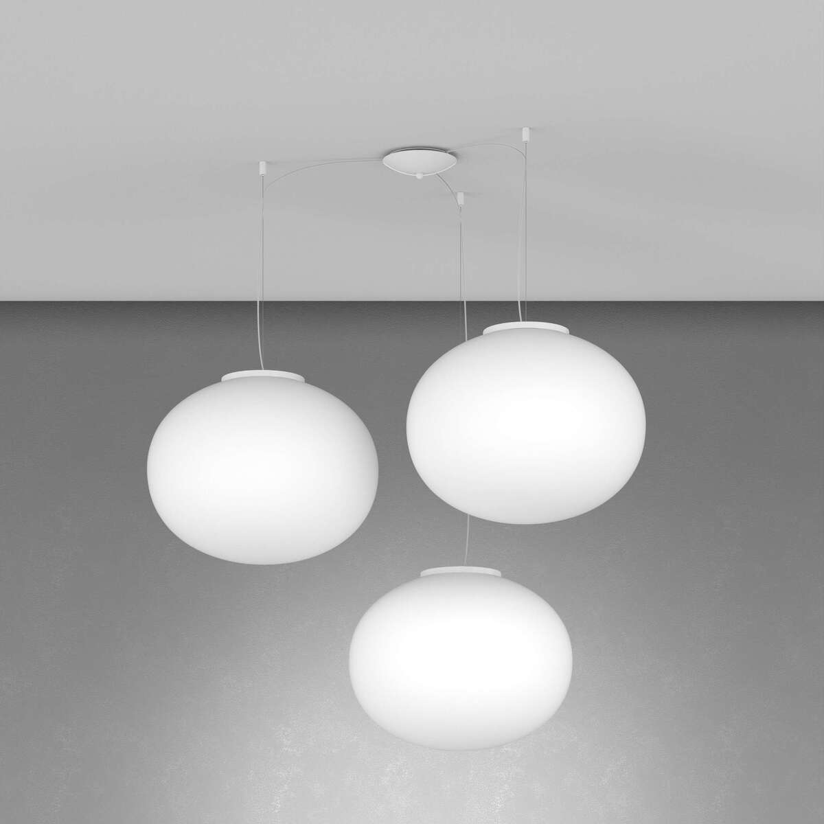 1092BI/S3-45 SOFT SOSPENSIONE BIANCO D.45 CM. 3 LUCI