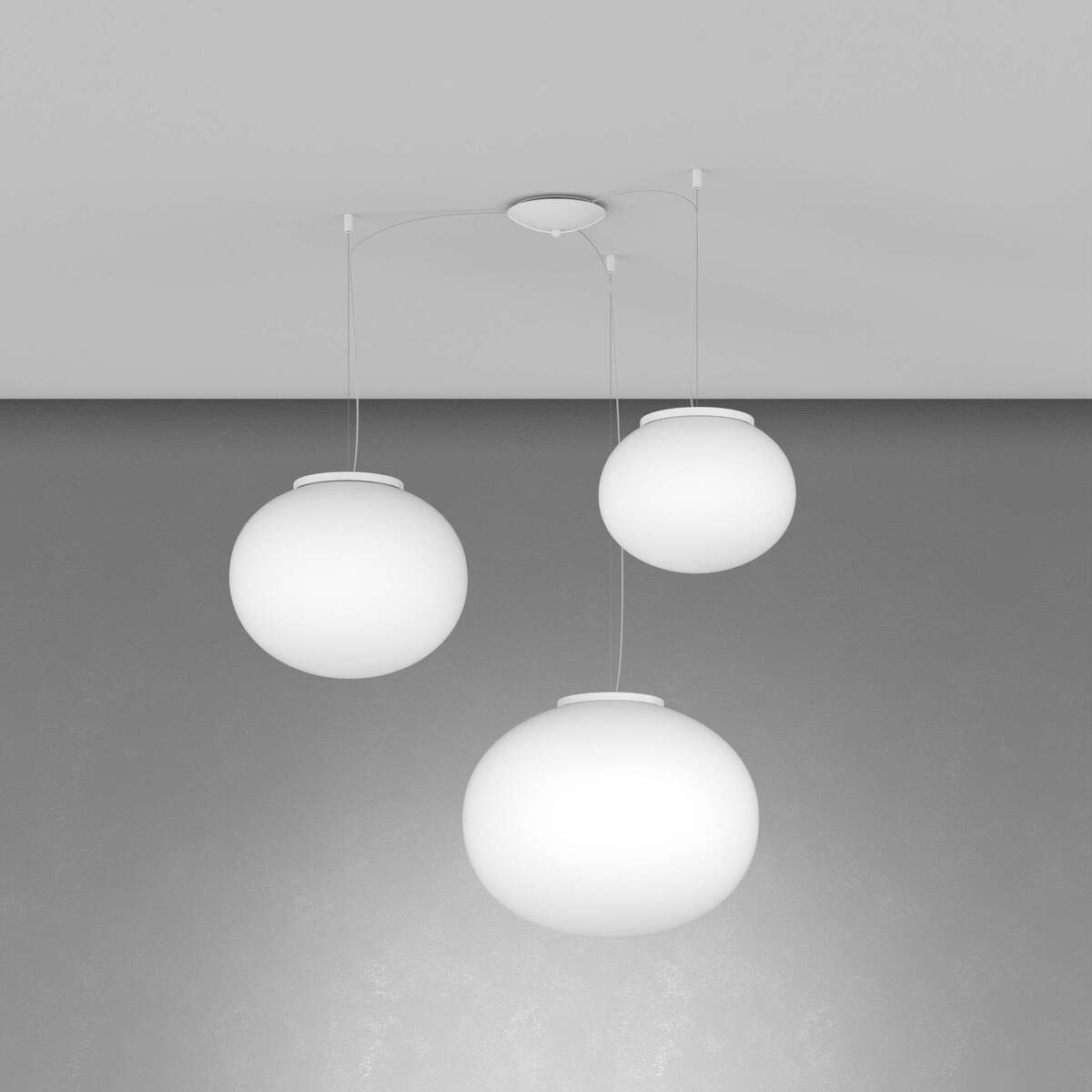 1092BI/S3-MIX SOFT SOSPENSIONE BIANCO D.28+35+45 3 LUCI