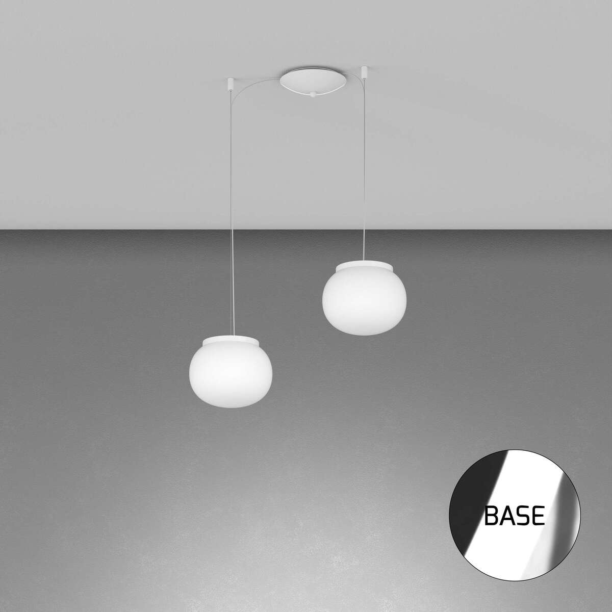 1092CR/S2-18 SOFT SOSPENSIONE CROMO D.18 CM. 2 LUCI