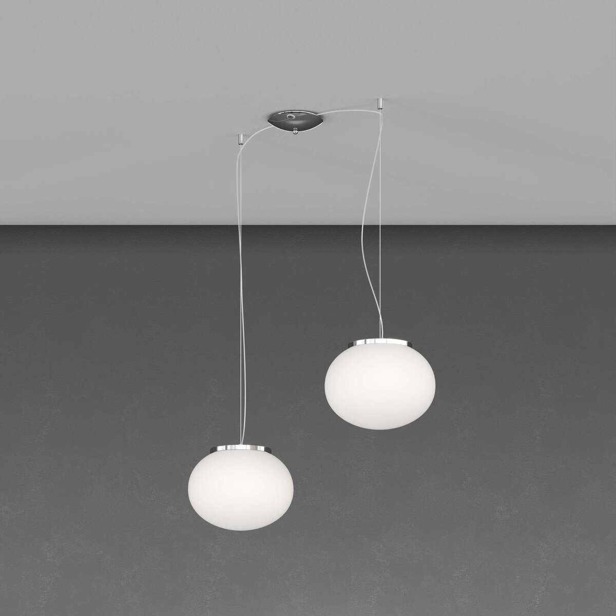 1092CR/S2-28 SOFT SOSPENSIONE CROMO D.28 CM. 2 LUCI