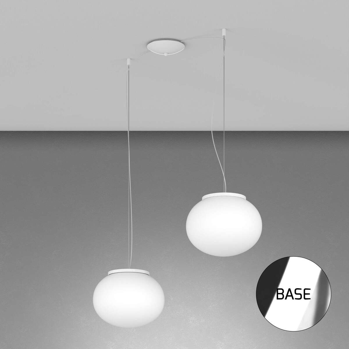1092CR/S2-28 SOFT SOSPENSIONE CROMO D.28 CM. 2 LUCI