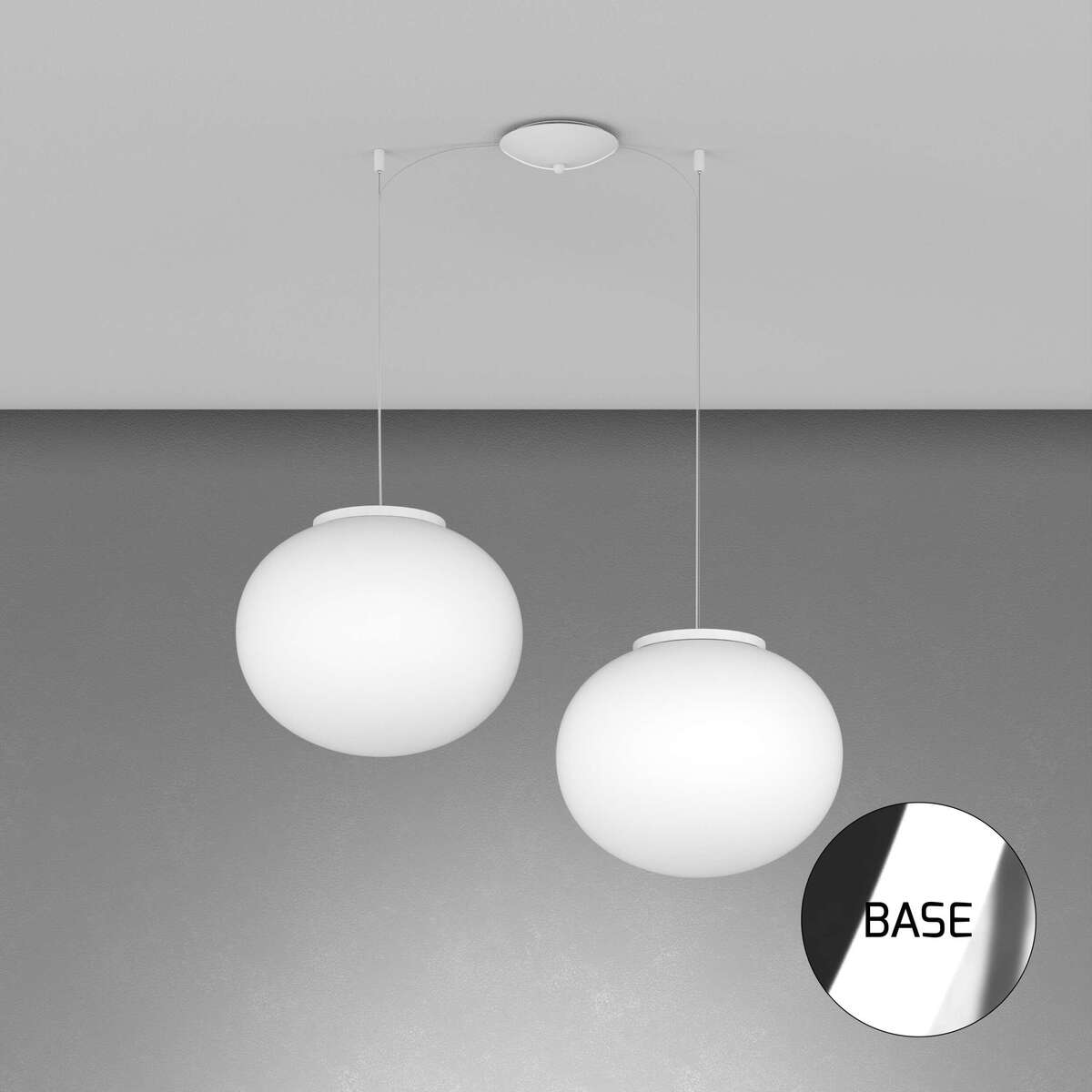 1092CR/S2-35 SOFT SOSPENSIONE CROMO D.35 CM. 2 LUCI