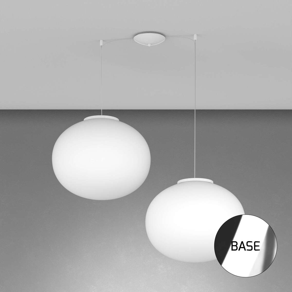 1092CR/S2-45 SOFT SOSPENSIONE CROMO D.45 CM. 2 LUCI