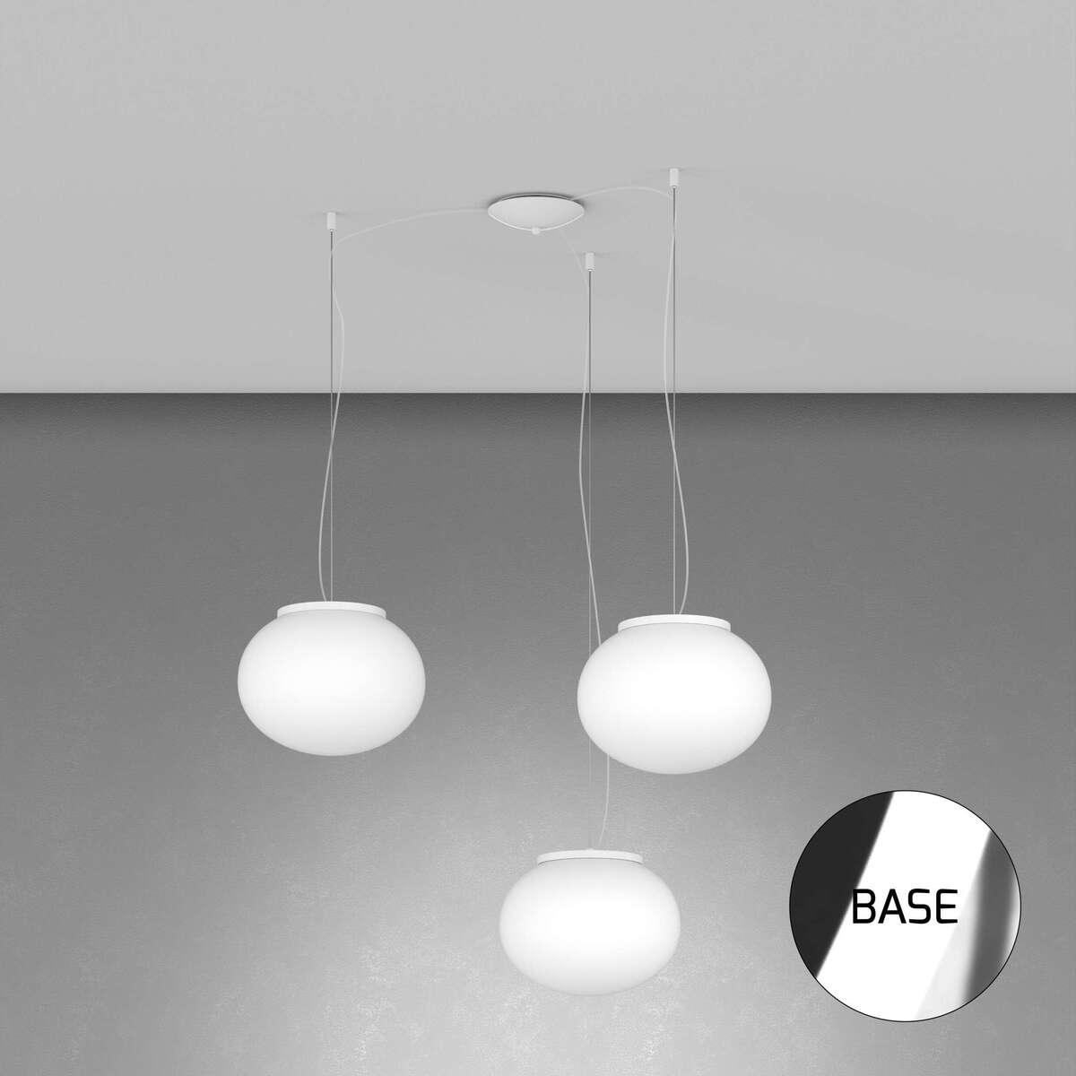 1092CR/S3-28 SOFT SOSPENSIONE CROMO D.28 CM. 3 LUCI