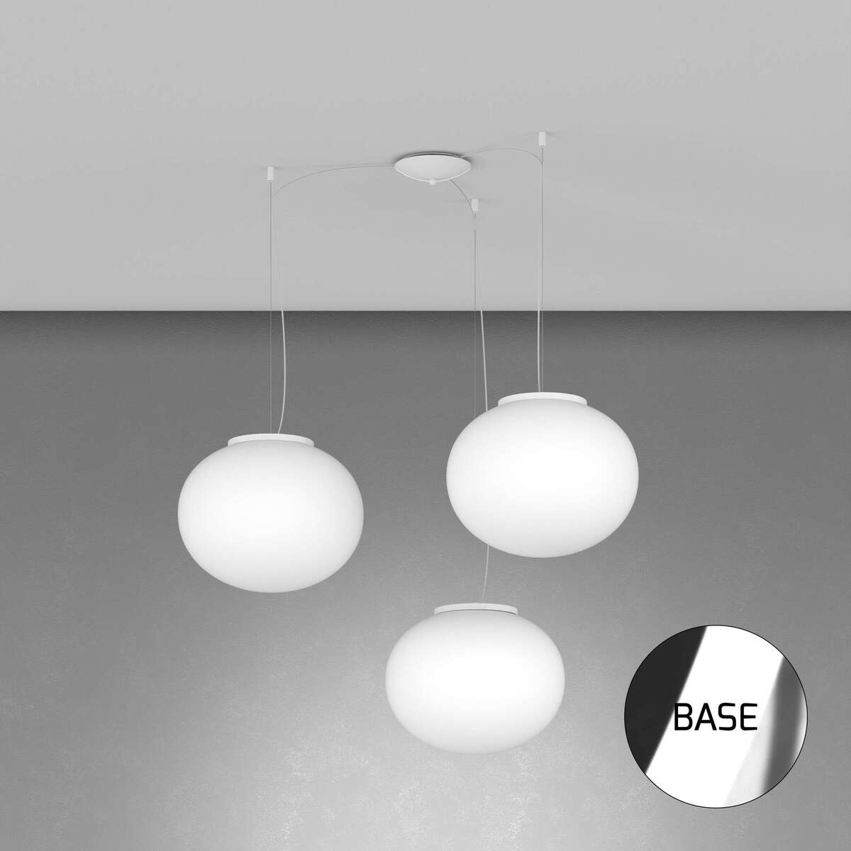 1092CR/S3-35 SOFT SOSPENSIONE CROMO D.35 CM. 3 LUCI