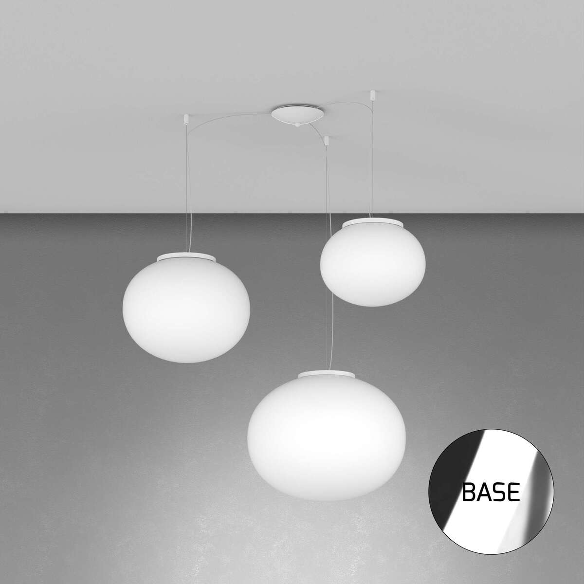 1092CR/S3-MIX SOFT SOSPENSIONE CROMO D.28+35+45 3 LUCI
