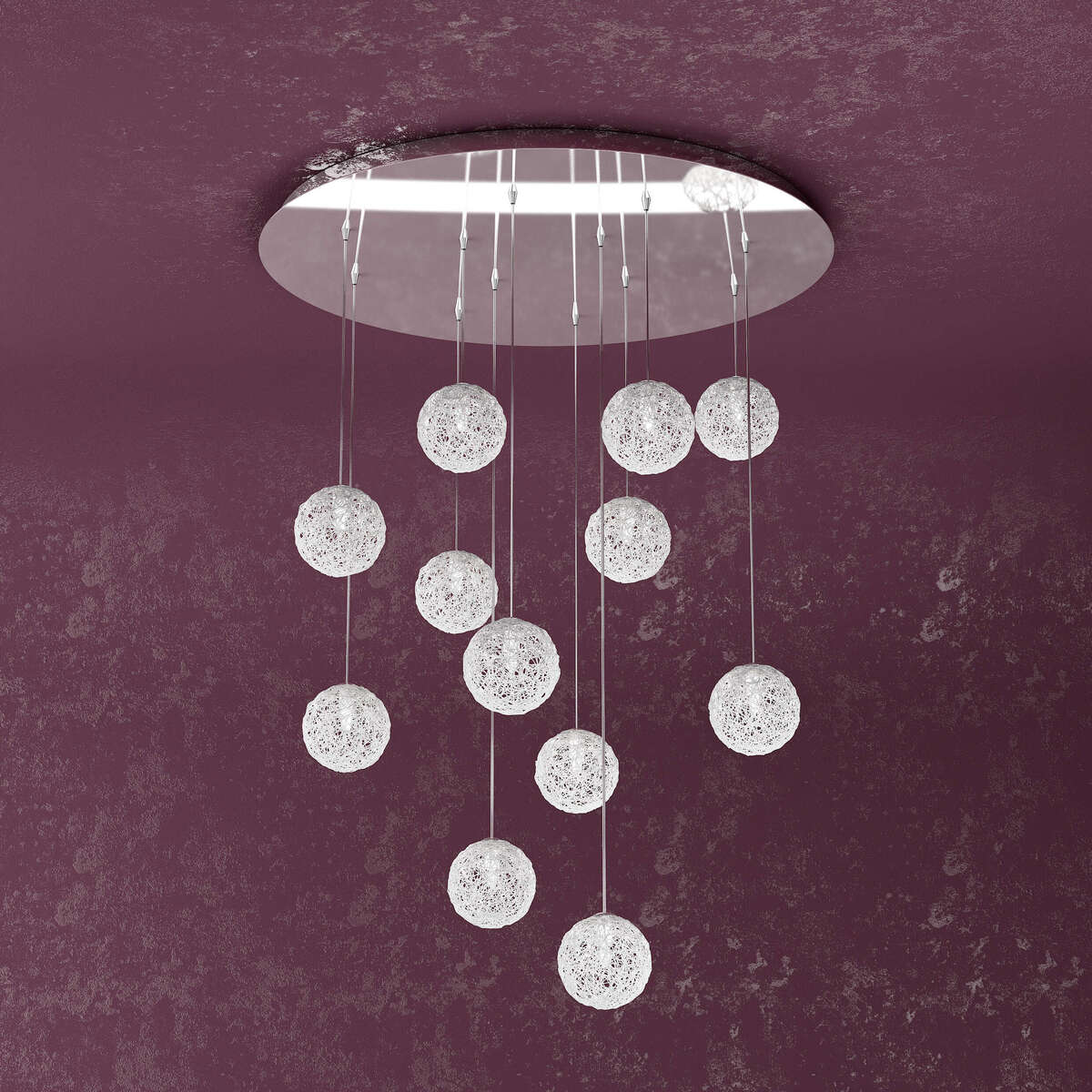 1098/S12-GO WILLOW SOSPENSIONE 12 LUCI DECORO GOMITOLO