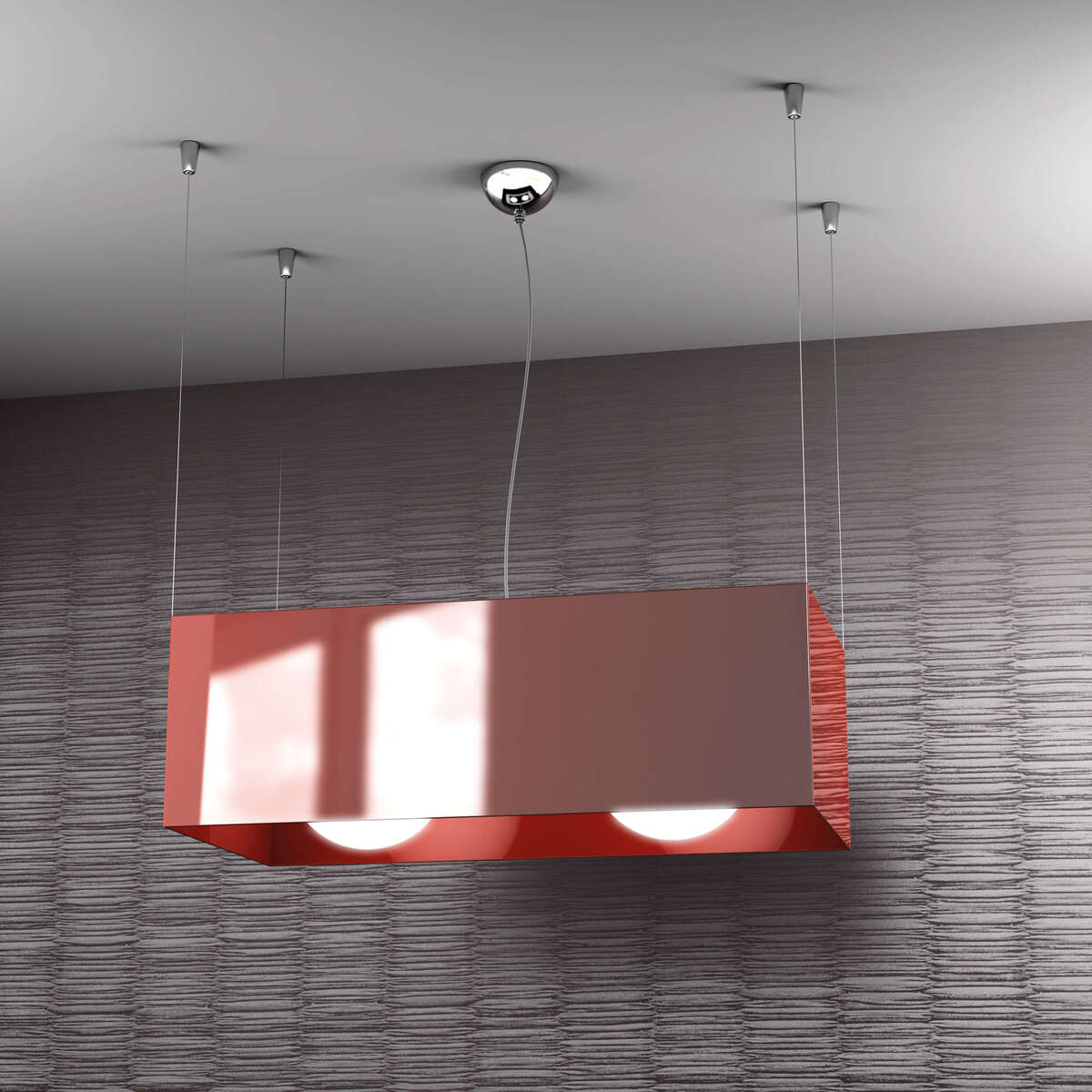 1112/S-RO LOFT SOSPENSIONE 2 LUCI ROSSO