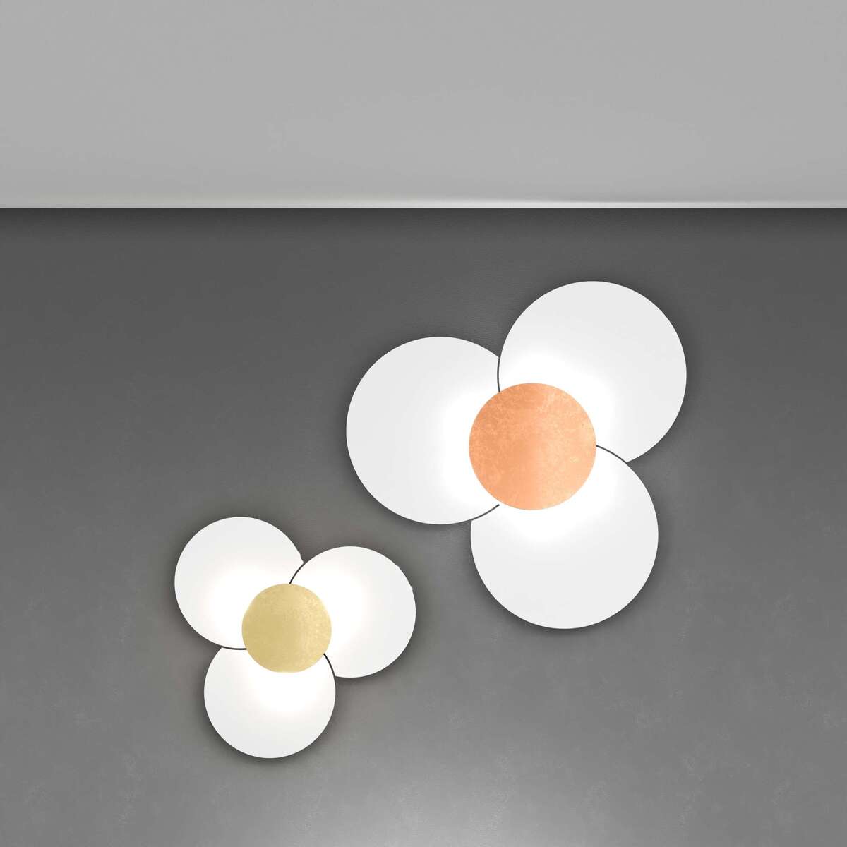 CLOVER APPLIQUE/PLAFONIERA D.100 CM 6 LUCI FOGLIA RAME