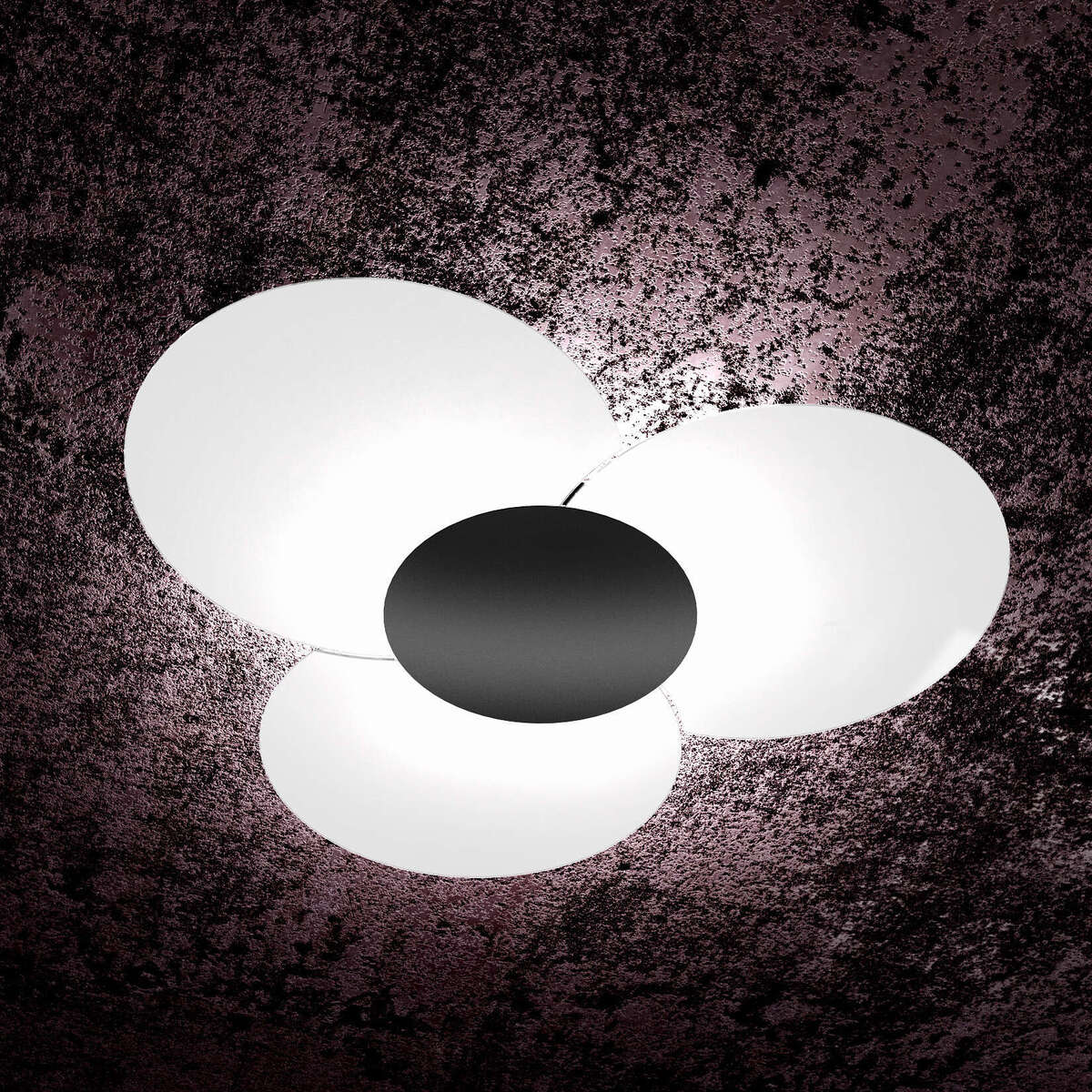 CLOVER APPLIQUE/PLAFONIERA D.100 CM 6 LUCI NERO