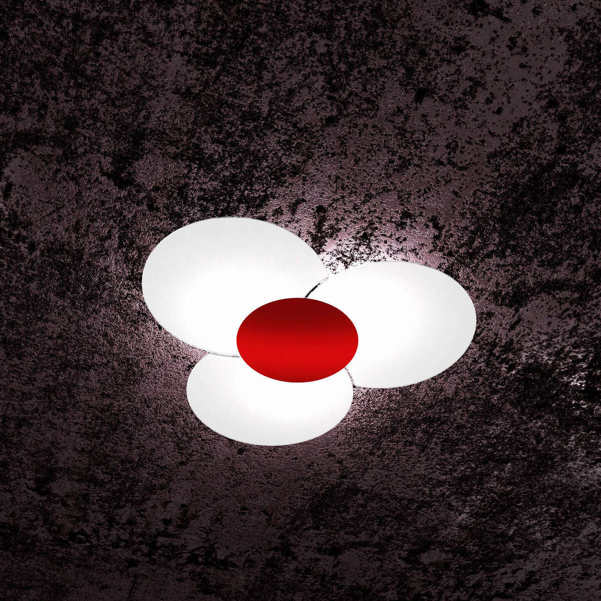 1114/70-RO CLOVER APPLIQUE/PLAFONIERA D.70 CM 6 LUCI ROSSO