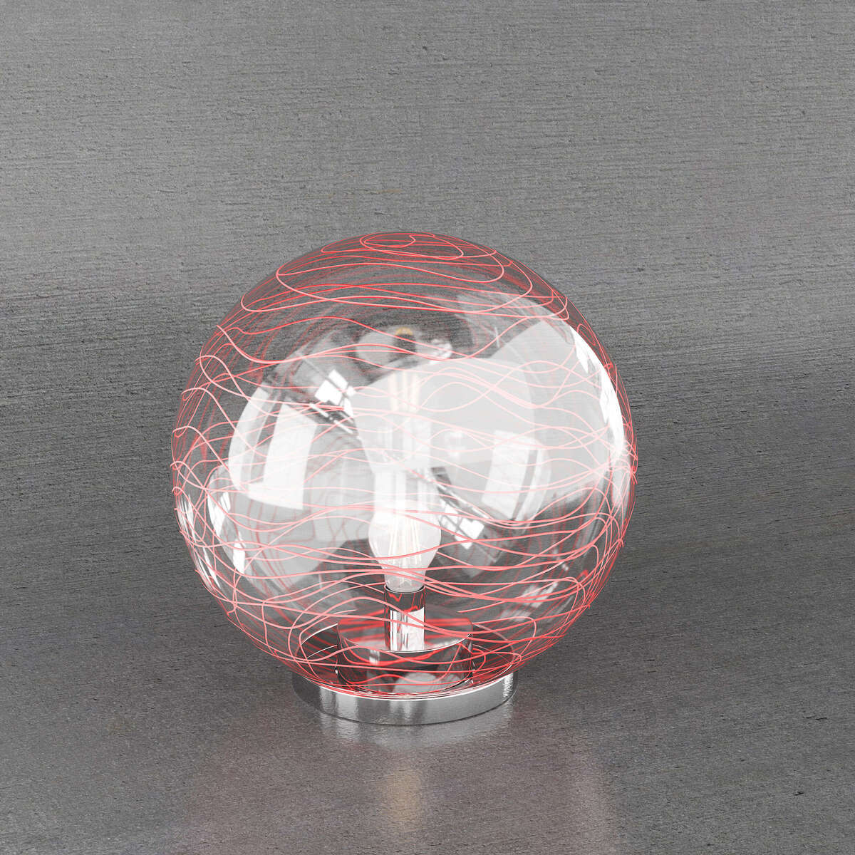 MOON LAMPADA DA TAVOLO D.30 CM. 1 LUCE VETRO ROSSO
