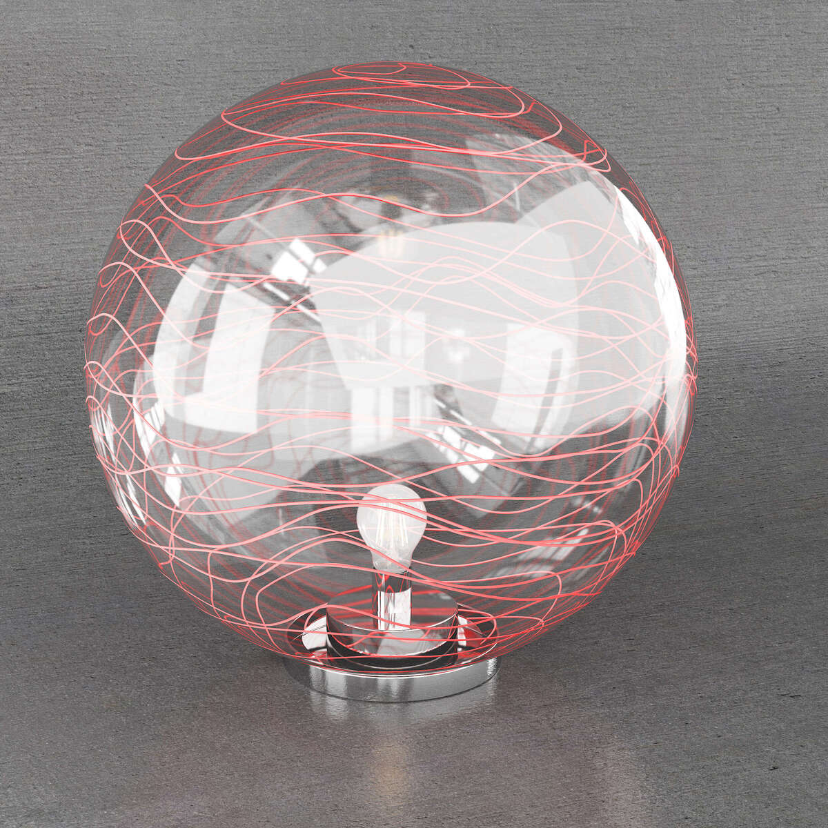 MOON LAMPADA DA TAVOLO D.40 CM. 1 LUCE VETRO ROSSO