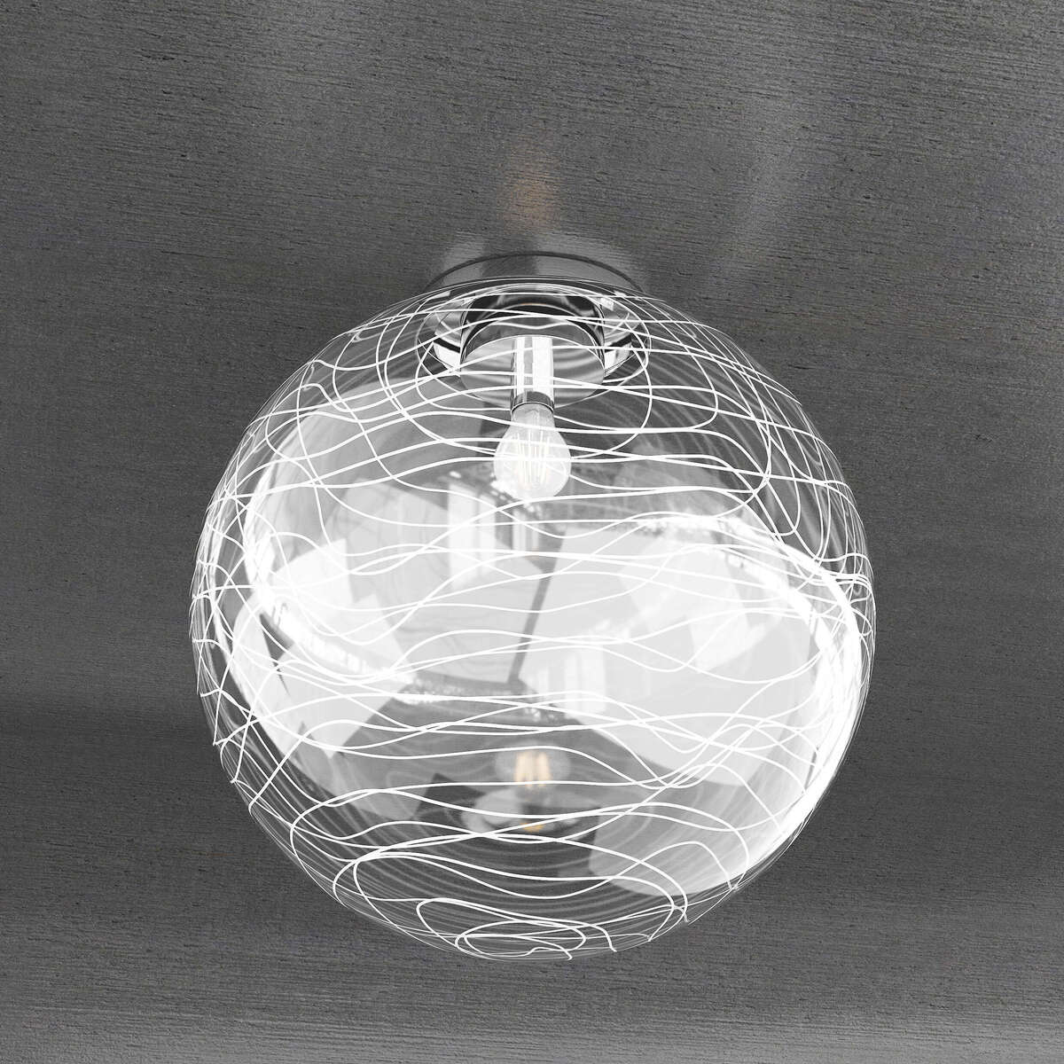 MOON PLAFONIERA D.40 CM. 1 LUCE VETRO BIANCO