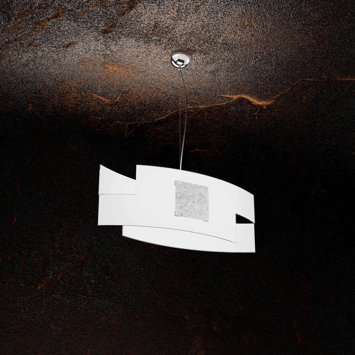 1121/S55-FA TETRIS COLOR SOSPENSIONE 55CM. 1 LUCE FOGLIA ARGENTO