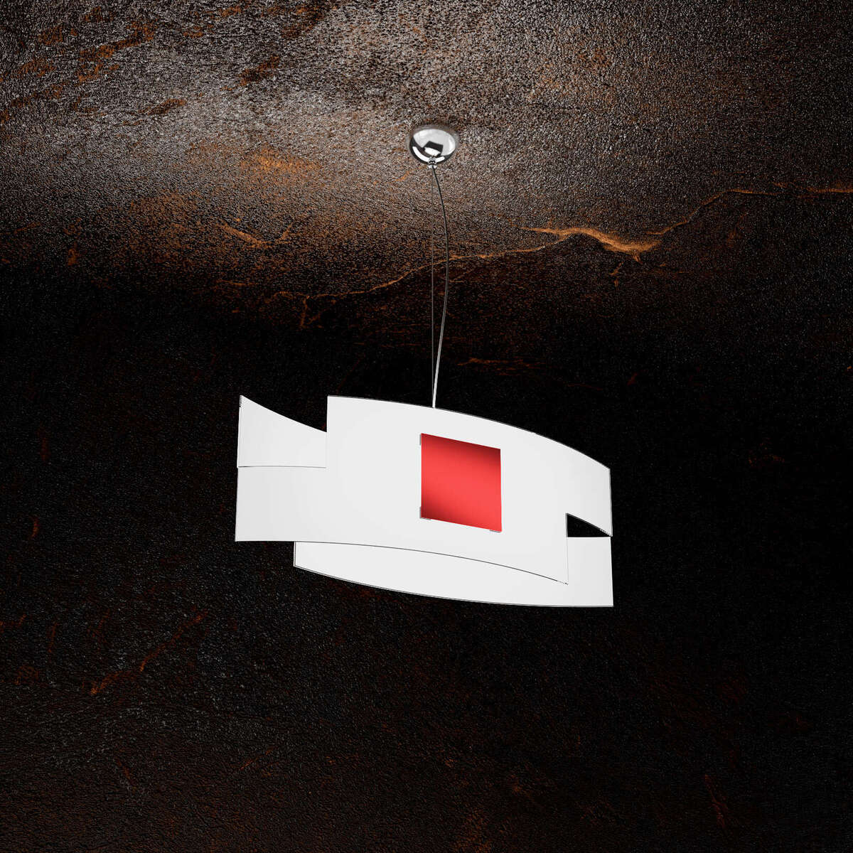 1121/S55-RO TETRIS COLOR SOSPENSIONE 55CM. 1 LUCE ROSSO