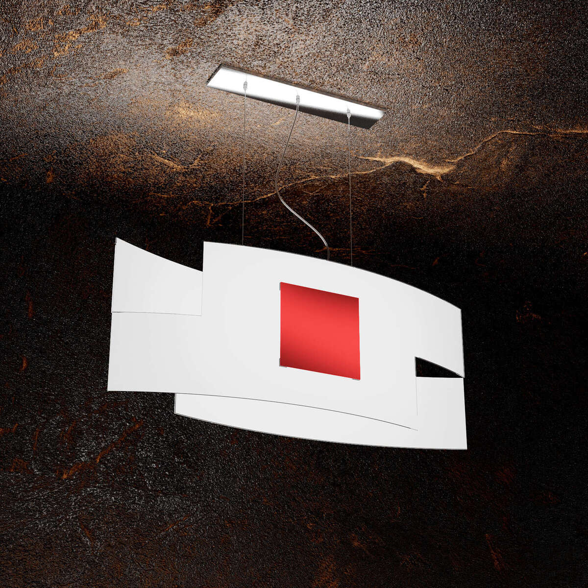 1121/S75-RO TETRIS COLOR SOSPENSIONE 75CM. 1 LUCE ROSSO