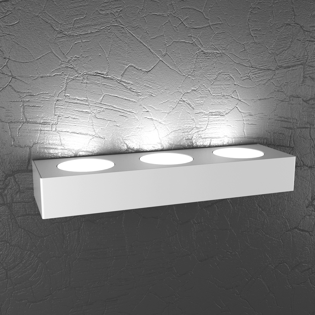 1127/A3-BI AREA APPLIQUE 3 LUCI MONOEMISSIONE BIANCO