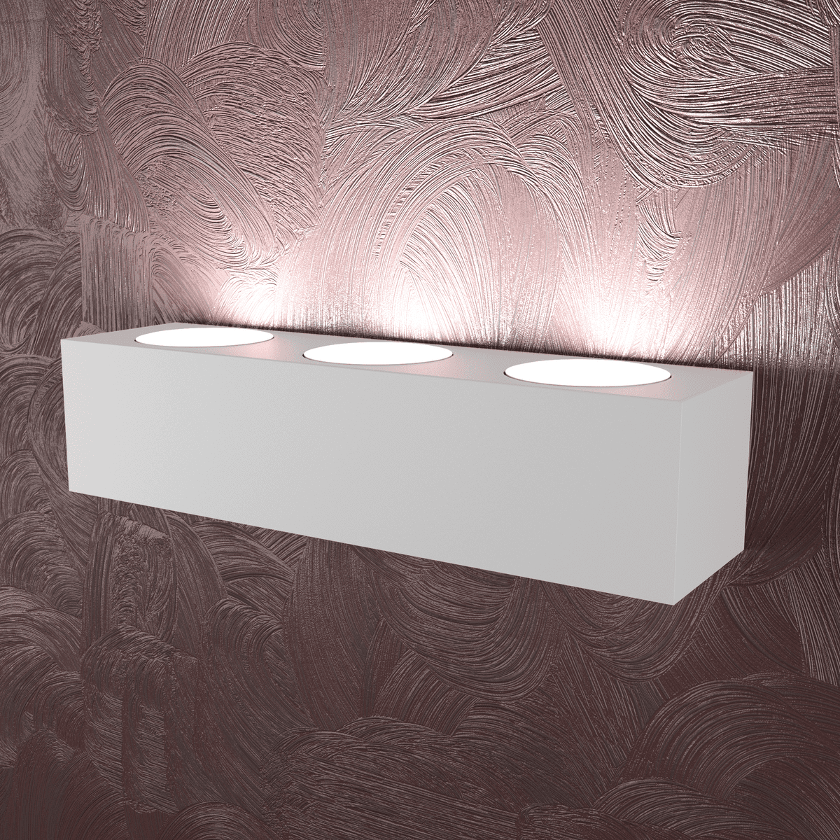 1127/A6-GR AREA APPLIQUE 6 LUCI BIEMISSIONE GRIGIO