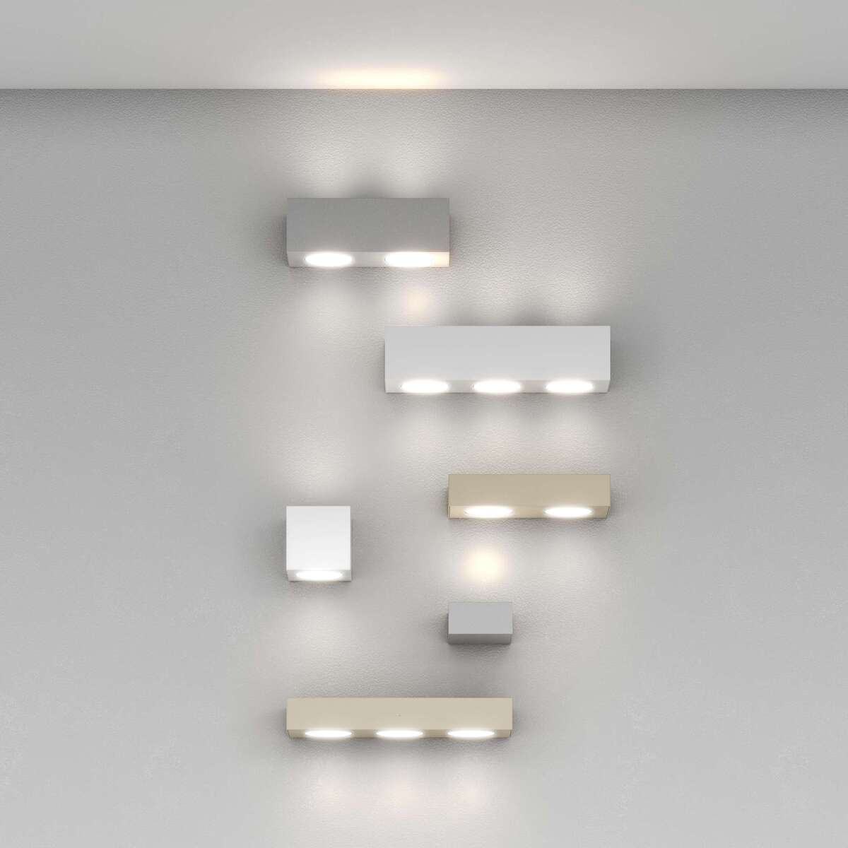 1127/AG-BI AREA APPLIQUE 2 LUCI BIEMISSIONE BIANCO
