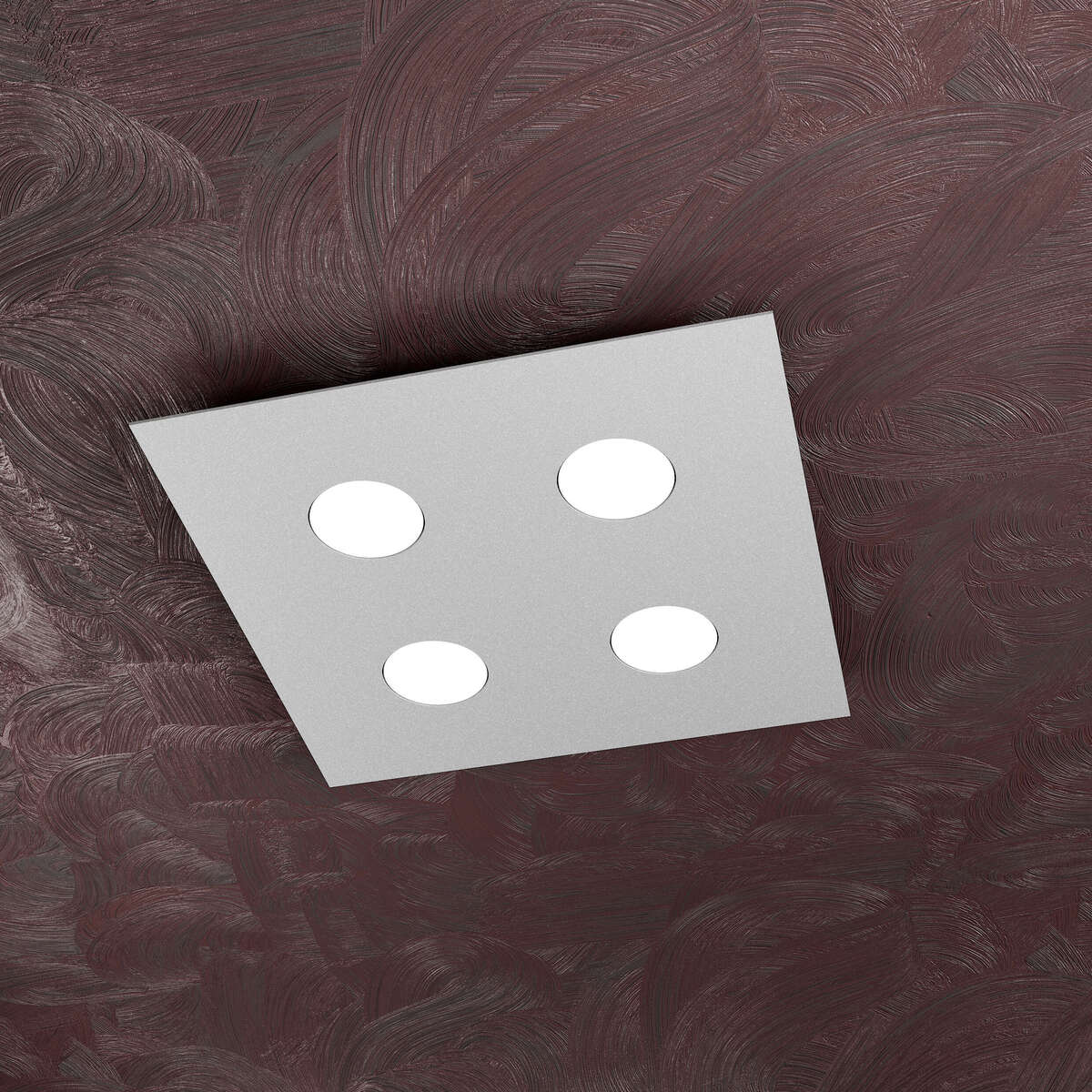 1127/PL4-GR AREA PLAFONIERA 4 LUCI QUADRA GRIGIO