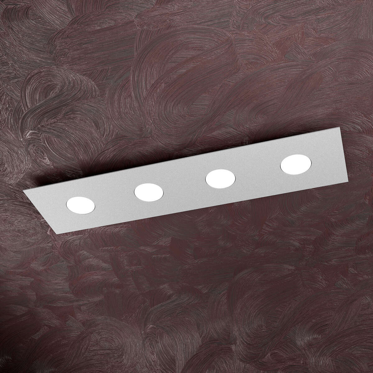 1127/PL4 R-GR AREA PLAFONIERA 4 LUCI RETTANGOLARE GRIGIO