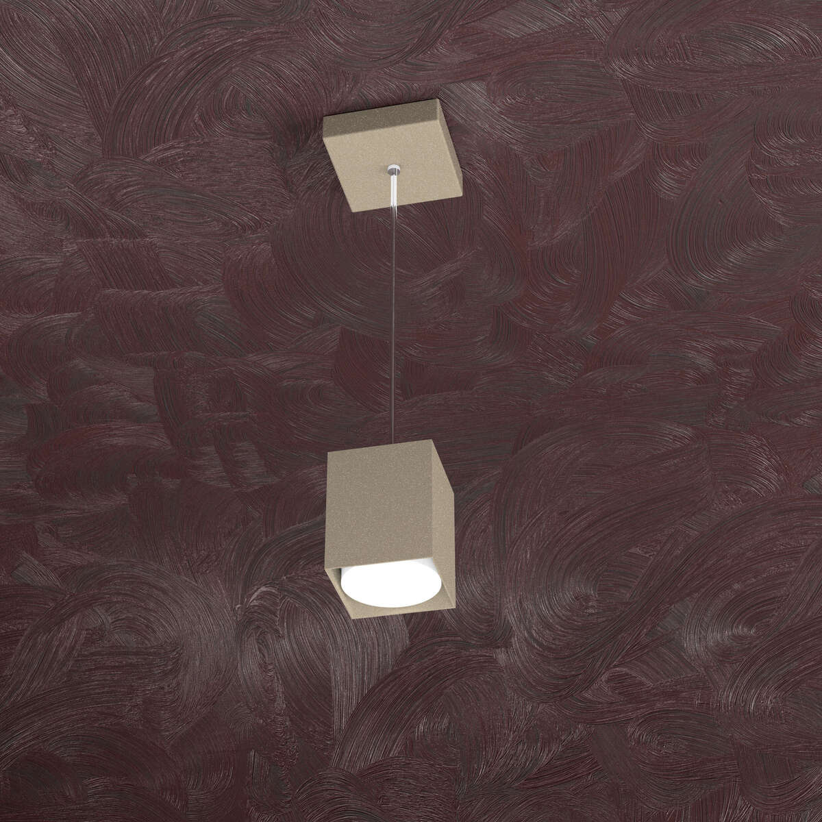 1127/S10-SA AREA SOSPENSIONE TUBO H.10 1 LUCE SABBIA