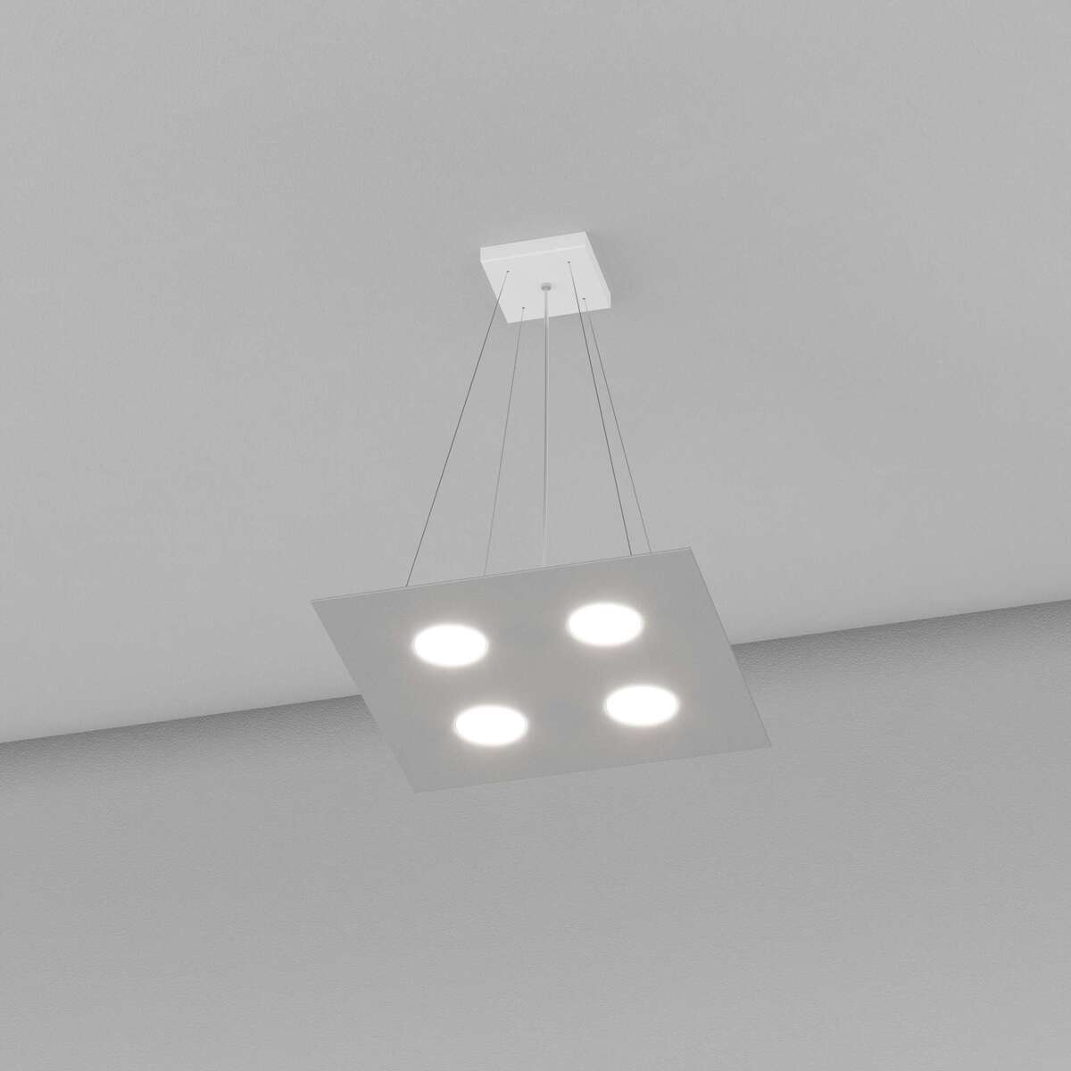 1127/S4-GR AREA SOSPENSIONE 4 LUCI QUADRA GRIGIO