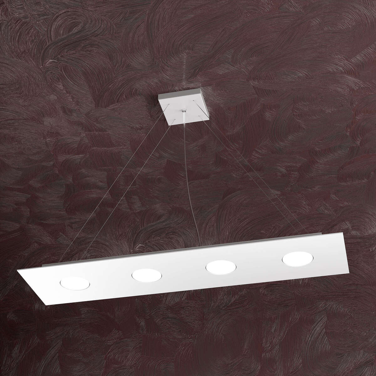 1127/S4 R-BI AREA SOSPENSIONE 4 LUCI RETTANGOLARE BIANCO