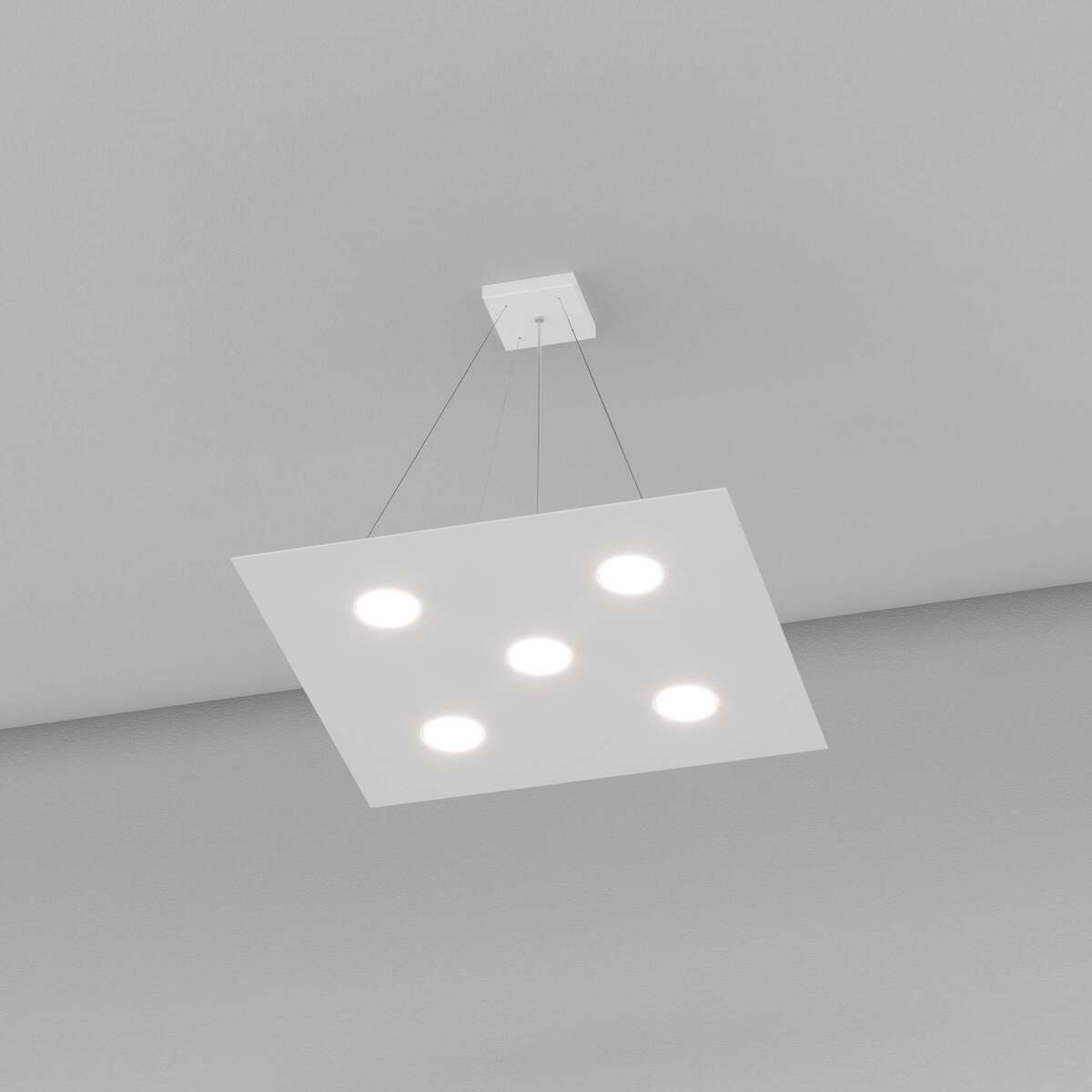 1127/S5-BI AREA SOSPENSIONE 5 LUCI BIANCO