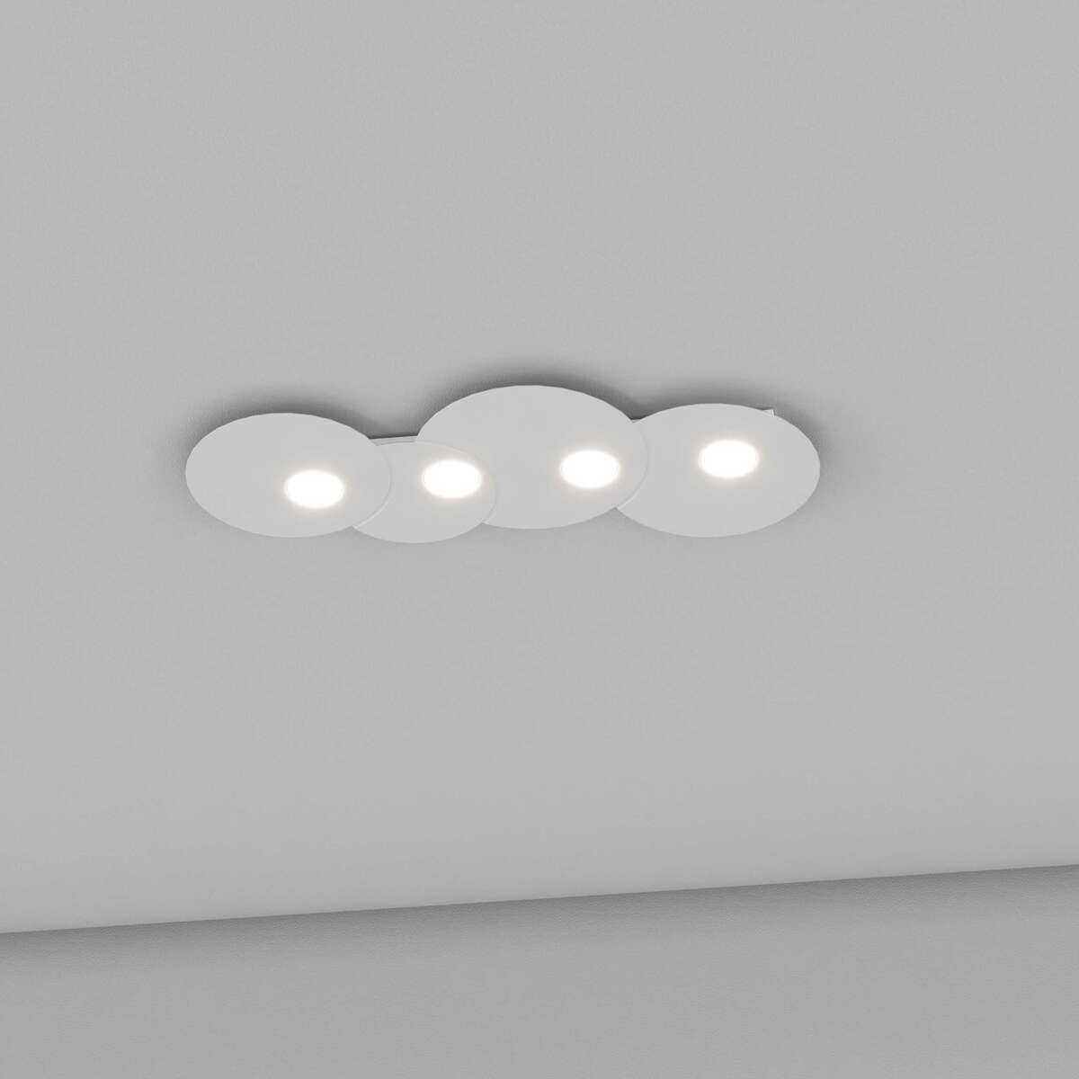 1128/PL4 R-BI CLOUD PLAFONIERA 4 LUCI RETTANGOLARE BIANCO