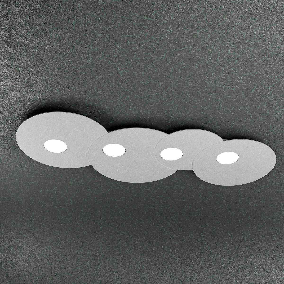 1128/PL4 R-GR CLOUD PLAFONIERA 4 LUCI RETTANGOLARE GRIGIO