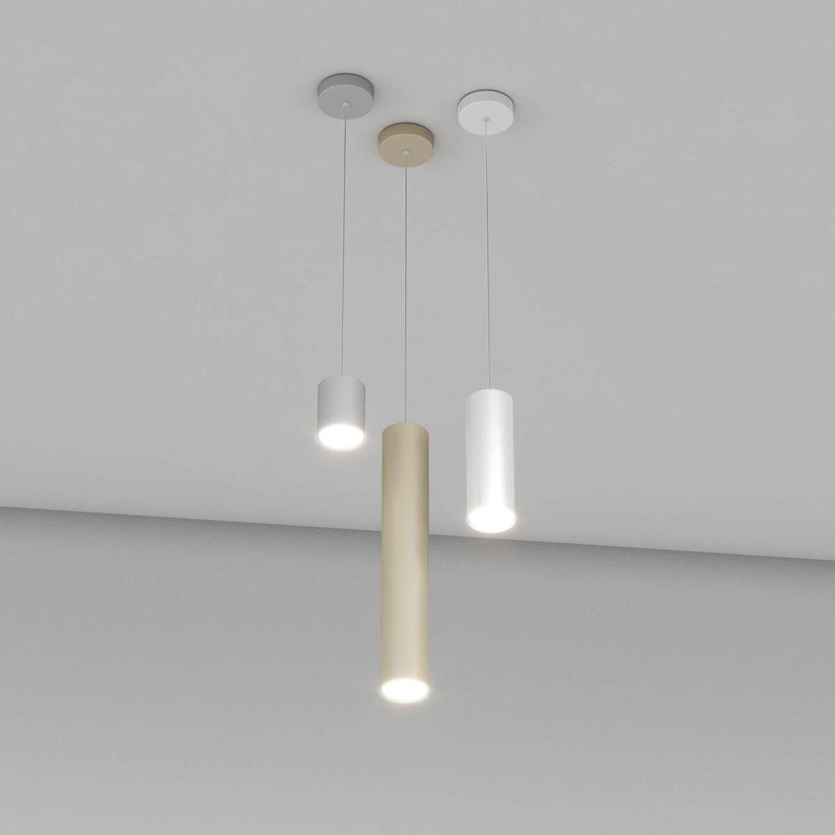 1128/S10-GR CLOUD SOSPENSIONE TUBO H.10 1 LUCE GRIGIO