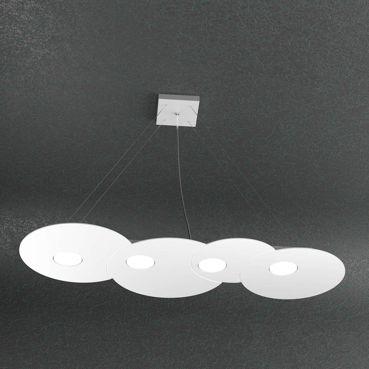 1128/S4 R-BI CLOUD SOSPENSIONE 4 LUCI RETTANGOLARE BIANCO