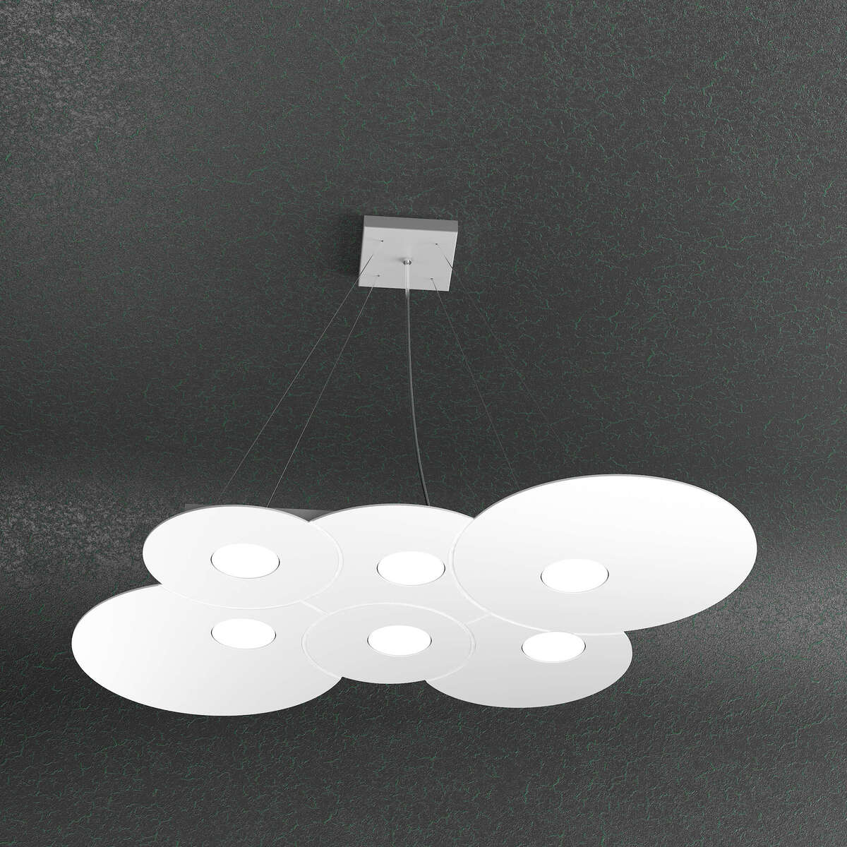1128/S6 R-BI CLOUD SOSPENSIONE 6 LUCI BIANCO