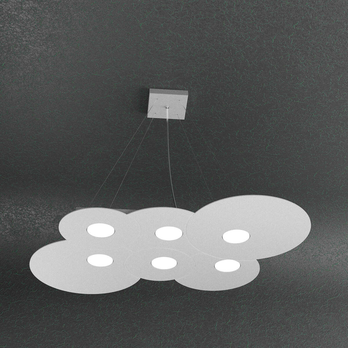 1128/S6 R-GR CLOUD SOSPENSIONE 6 LUCI GRIGIO