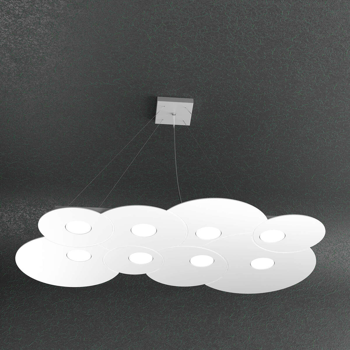 1128/S8 R-BI CLOUD SOSPENSIONE 8 LUCI BIANCO