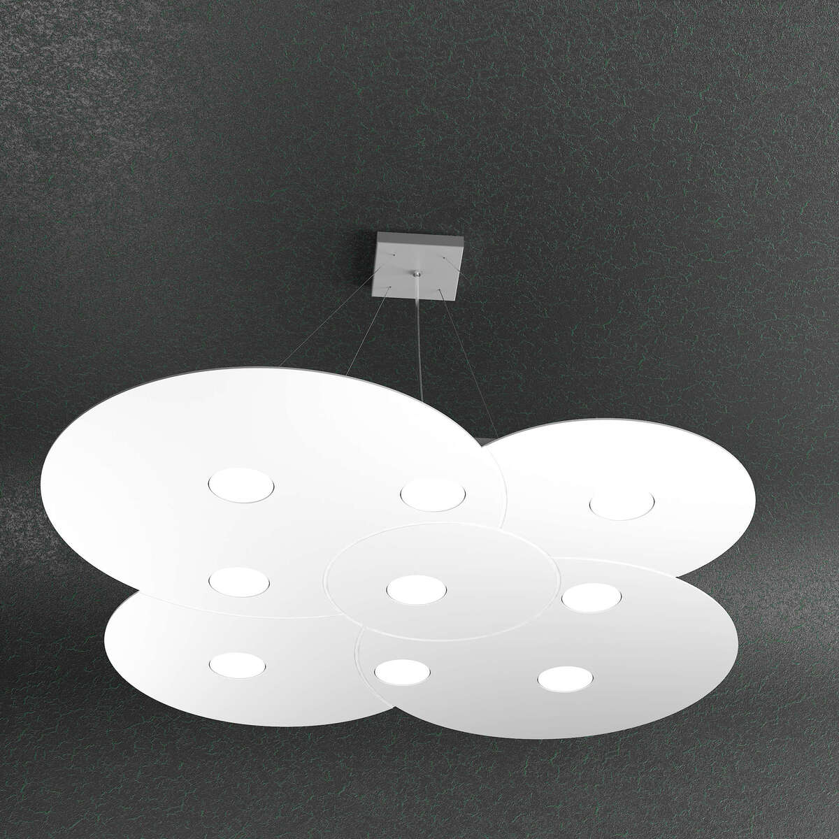 1128/S9-BI CLOUD SOSPENSIONE 9 LUCI BIANCO