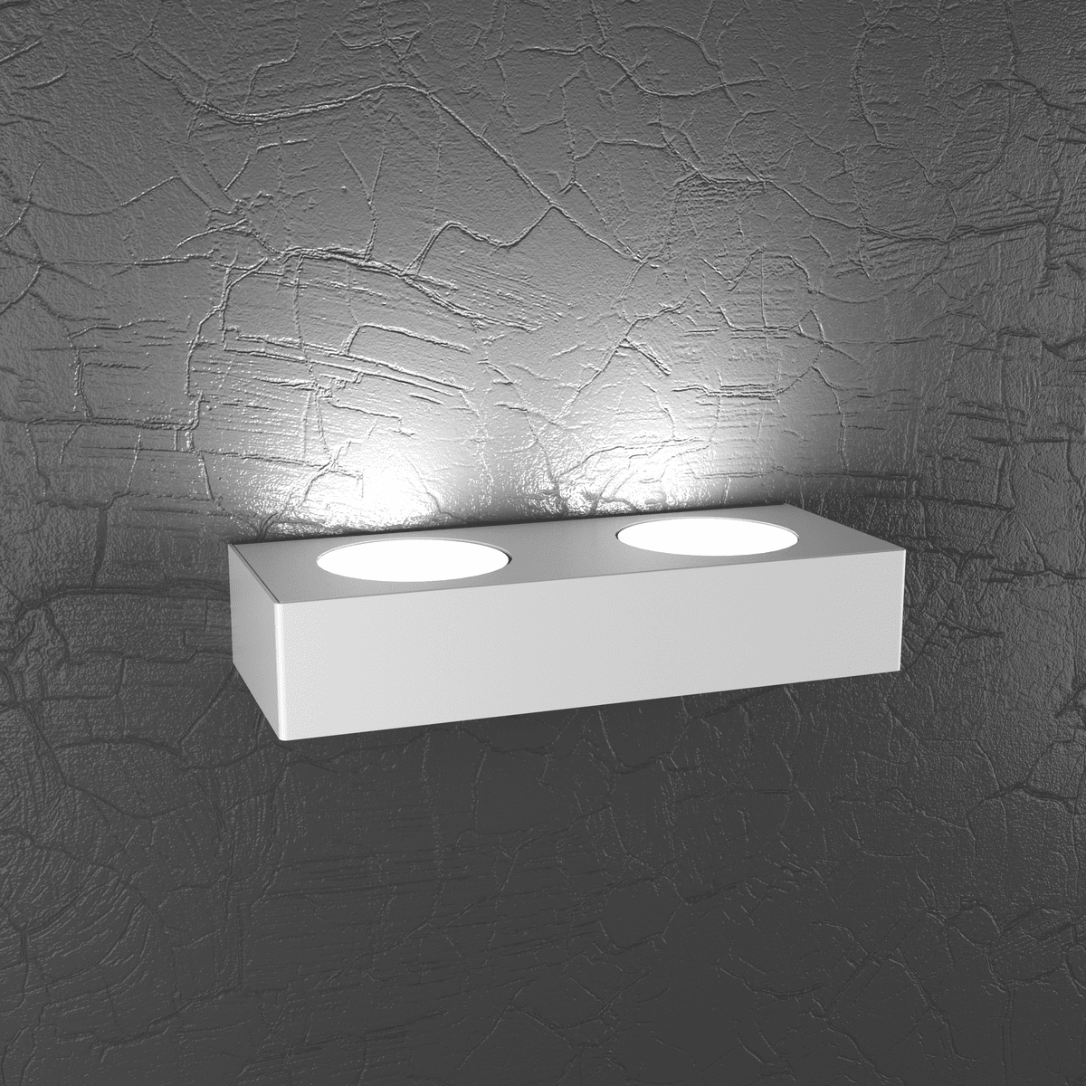PLATE APPLIQUE 2 LUCI MONOEMISSIONE BIANCO