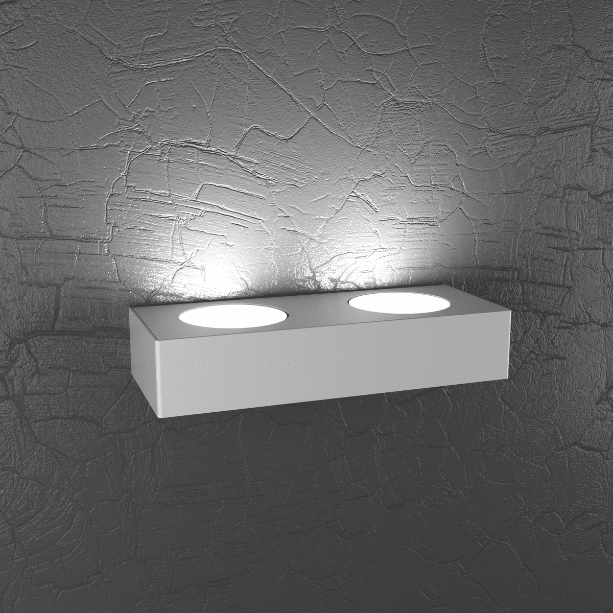 PLATE APPLIQUE 2 LUCI MONOEMISSIONE GRIGIO