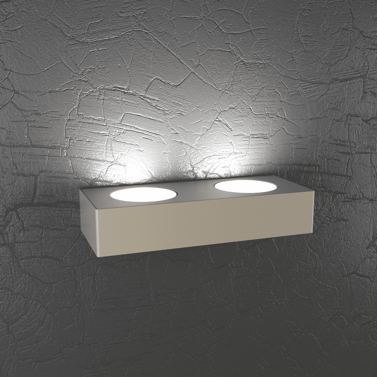 PLATE APPLIQUE 2 LUCI MONOEMISSIONE SABBIA